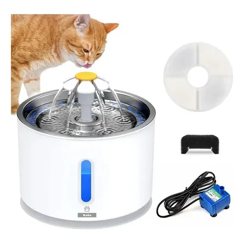 Bebedero Eléctrico Gato Perro Fuente Agua 2400ml + 1 Filtro (KOBA) en oferta en Mercado Libre Chile