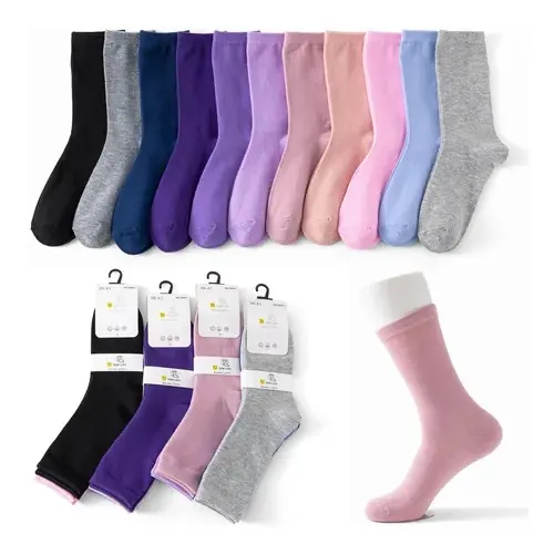 Pack 12 Pares Calcetines Largas Mujer Liso Suaves Bambú 100% (Qikun) en oferta en Mercado Libre Chile